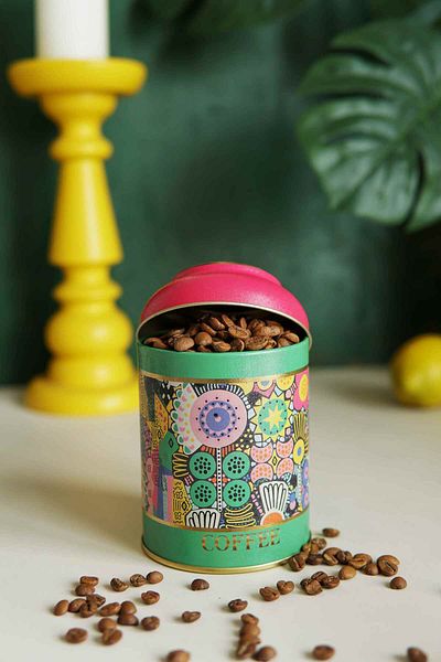 EVLE Sunflower Patterned Round Storage Container, 9 x 11 cm, 0.6 lt
