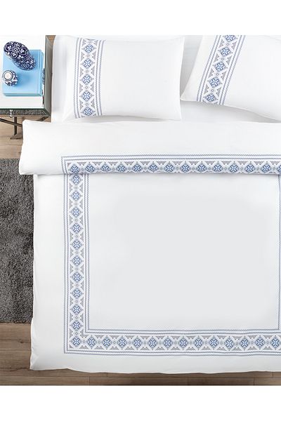 Madame Coco Aire Double 100% Cotton Duvet Cover Set - Blue