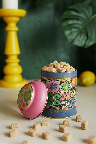 EVLE Sunflower Patterned Round Storage Container, 9 x 11 cm, 0.6 lt