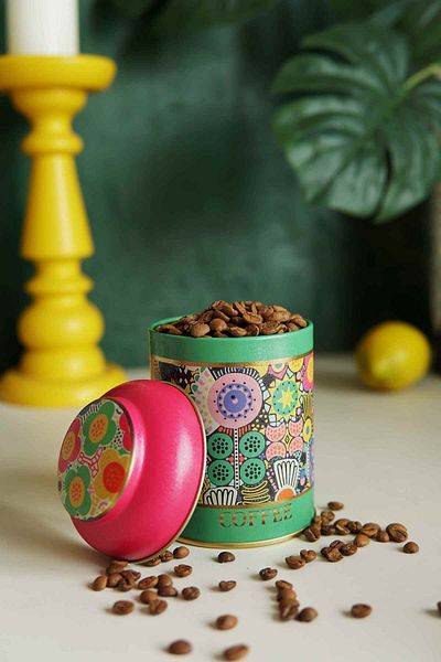 EVLE Sunflower Patterned Round Storage Container, 9 x 11 cm, 0.6 lt