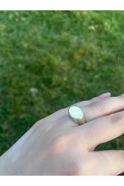 Glowy&Co. Nova Gold Plain Surface Tarnish Free Gold Color Steel Ring – Unisex