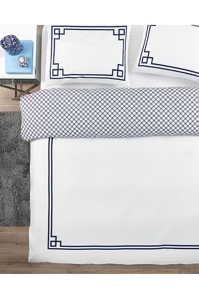 Madame Coco Alher King Size Duvet Cover Set - Dark Blue