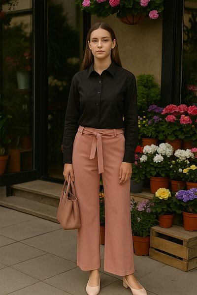Neva Style Pantaloni hijab pudrați 1032pd