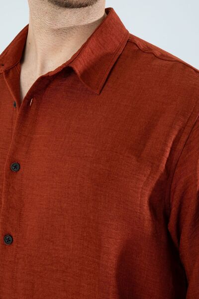 YXC Ανδρικό πουκάμισο με υφή από λινό πλακάκι (ΕΥΡΗΚΟΣ)