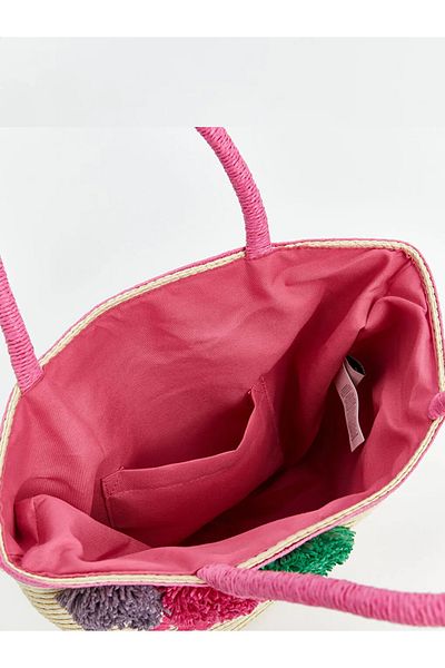 LC Waikiki LCW ACCESSORIES Μπεζ Ψάθινη τσάντα παραλίας για κορίτσια