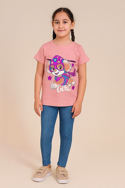Fox Moda Paw Patrol Lycra Tights Bottom Top Double Girl's Set
