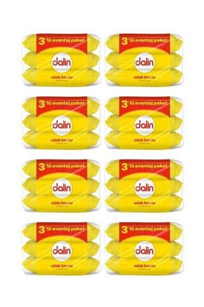 Dalin Wet Towel Wipes Classic Set of 24 (3Pcs*8Pk) 1344 Sheets with Cover New