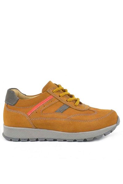 Rakerplus Genuine Leather Yellow Lace-Up Boys' Sports School Shoes