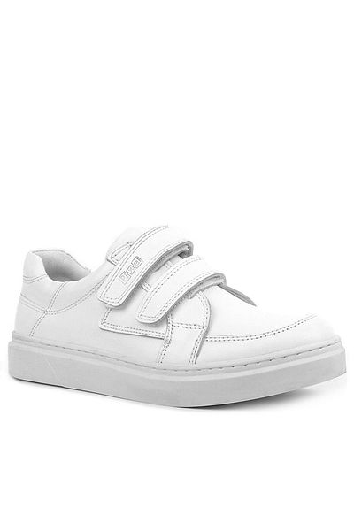 Rakerplus Pantofi sport pentru bărbați tineri din piele naturală cu velcro alb