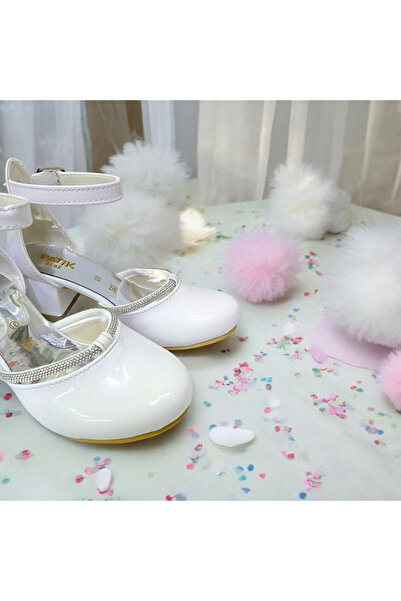 PATİK BEBE PANTOFI DE ROCHIE DE SEARĂ ELEGANTI DE CULOARE ALBĂ PENTRU FETE