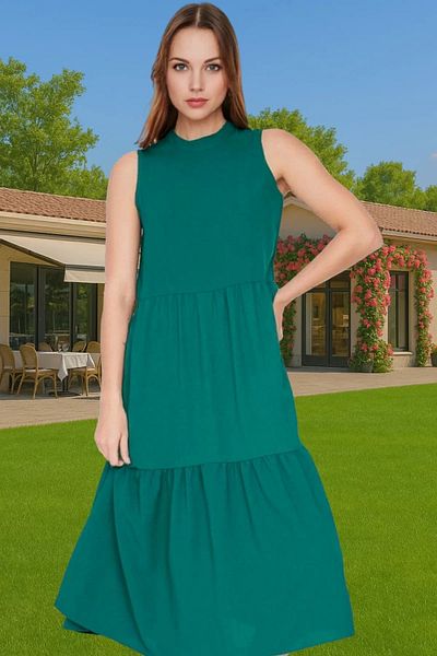 PayBuy Women's Midi Length Shift Dress Polyester Woven Fabric Casual Style Comfortable Cut Perfect Fit