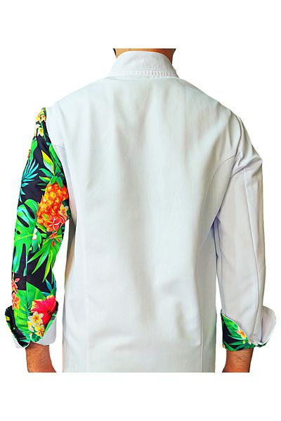 Ant Rotagrup Üniforma ve İş Elbiseleri Cook Jacket Patterned Unisex Snap White Long Sleeve Chef Cook Kitchen Jacket
