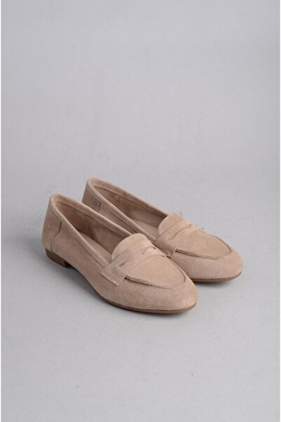 SEÇ KUNDURA Balerini de damă din piele de căprioară bej - SEÇ 008 autentic