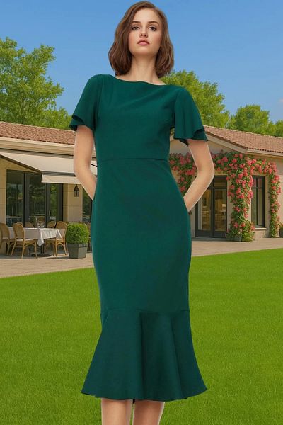PayBuy Women's Midi Length Finike Woven Dress Body-Hugging Fit Carefully Selected Comfortable and Stylish Comfortable and Stylish