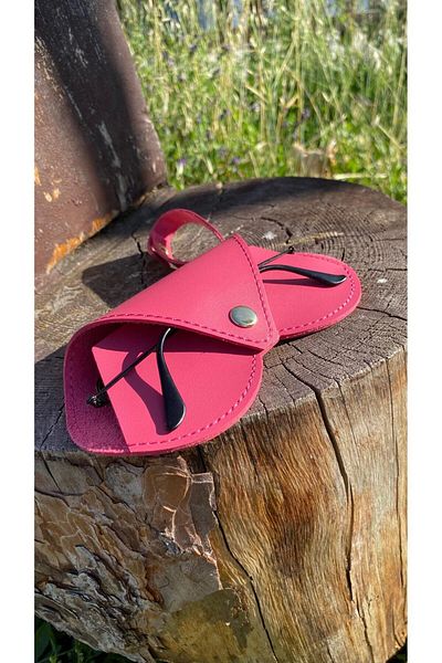 Atölyezümra Hanging Glasses Case Heart Model (Fuchsia Pink)