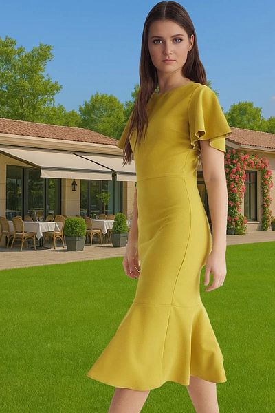 PayBuy Women's Midi Length Finike Woven Dress Body-Hugging Fit Carefully Selected Comfortable and Stylish Comfortable and Stylish