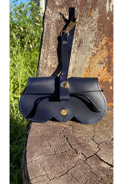 Atölyezümra Hanging Glasses Case Circle Model (Navy Blue Color)