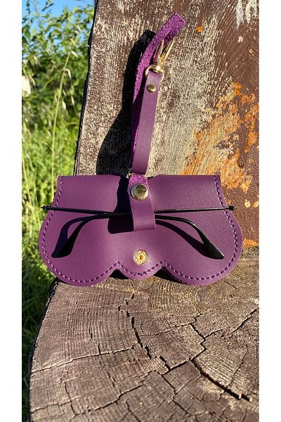 Atölyezümra Hanging Glasses Case Circle Model (Purple Color)