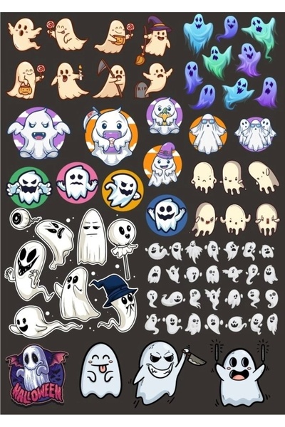 Reysa Tasarım مجموعة ملصقات شبح مكونة من 11 28 قطعة للهاتف، والكمبيوتر اللوحي...