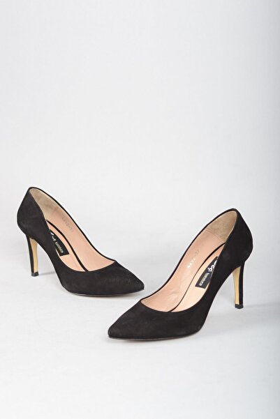 SEÇ KUNDURA 4292 جلد أصلي ستيليتو 9 سم شمواه أسود