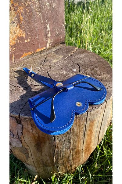 Atölyezümra Hanging Glasses Case Circle Model (Blue Color)