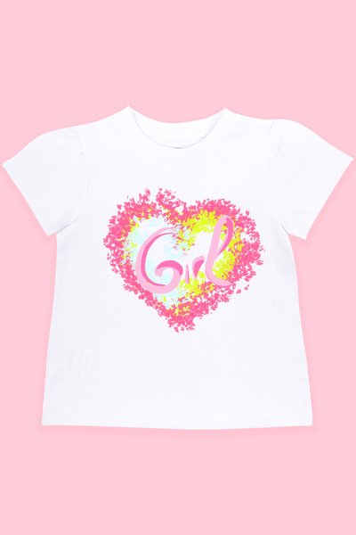 Mavipink Devojčino srce, majica kratkih rukava za devojčice Pamuk