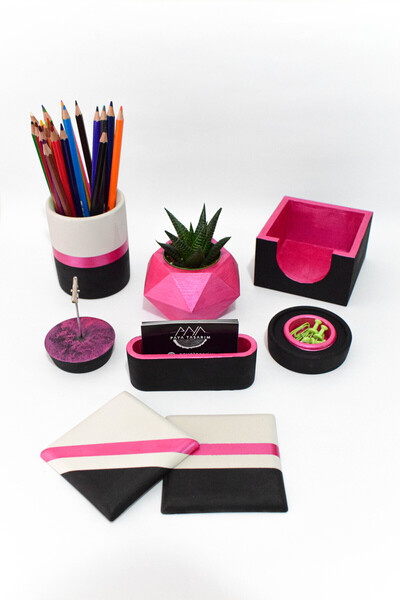 PAYATASARIM مكتب مجموعة حامل قلم اناء للزهور ملاحظة حامل حامل الكأس مذكرة الو...