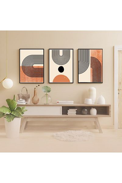 Gorgon Art Home Set de masă din MDF 3 piese cu aspect de cadru
