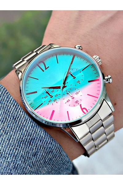 Weluxa Silver Color Light up Rotating Glass Sports Men's Wrist Watch Suitable for Daily Wear