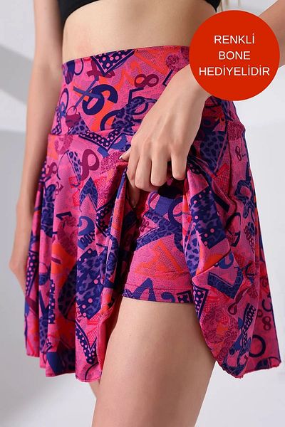 aykum Women's High Waist Skirt with Shorts Beach & Sports Skirt, Flexible Fabric