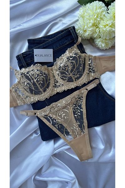 DUALANCE Σετ σουτιέν με φλοράλ Underwire Cupless Brode