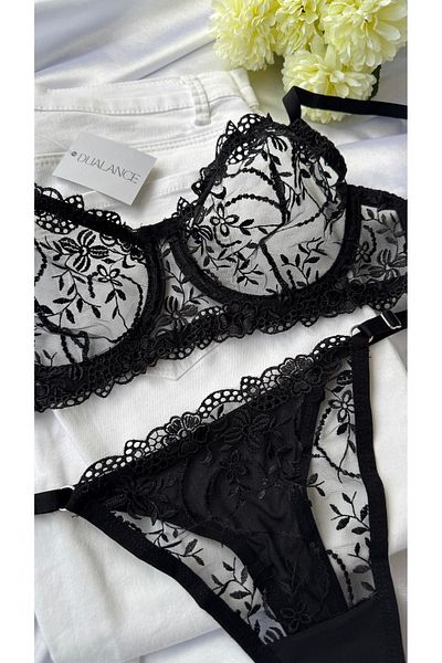 DUALANCE Σετ σουτιέν με φλοράλ Underwire Cupless Brode