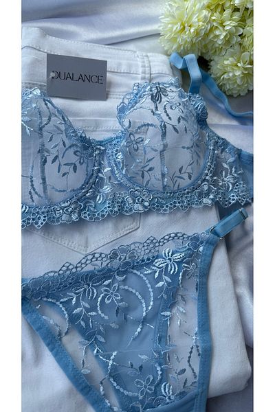 DUALANCE Set de sutien cu broderie fără cupă cu sârmă florală