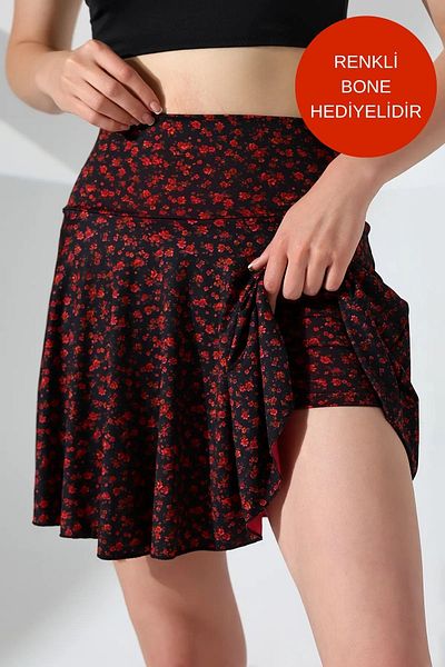 aykum Women's High Waist Skirt with Shorts Beach & Sports Skirt, Flexible Fabric