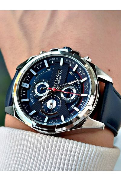 Ferrucci Men's Wristwatch - Waterproof, Functional Leather Cord