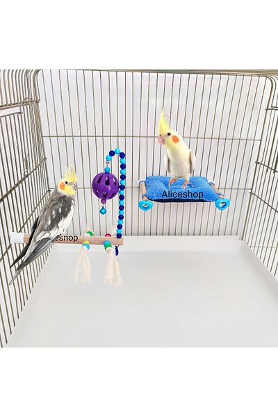 aliceshop Magnificent Set of 2 Bird Bed and Stress Drawstring Bell Bulk Perch