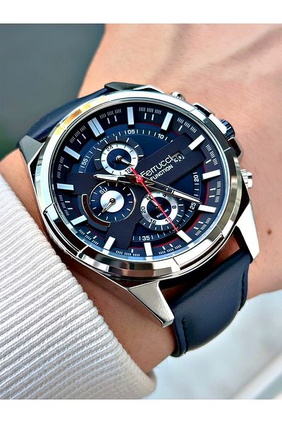 Ferrucci Men's Wristwatch - Waterproof, Functional Leather Cord