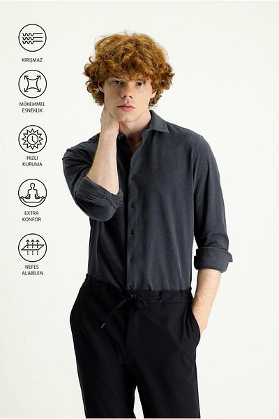 Kiğılı Techno-line Long Sleeve Slim Fit Slim Fit Sports Knitted Shirt