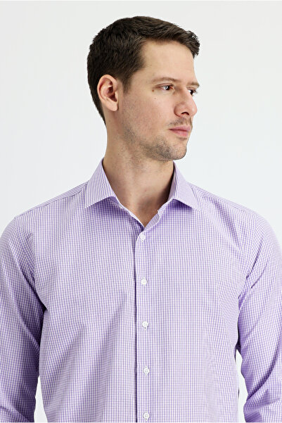 Kiğılı Μακρυμάνικο Slim Fit Slim fit καρό βαμβακερό πουκάμισο που σιδερώνει εύκολα