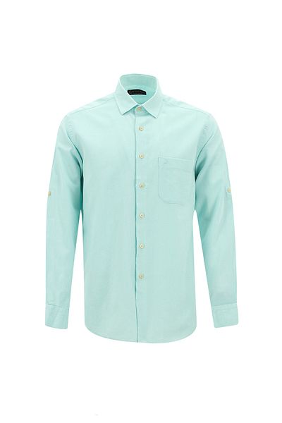 Abdullah Kiğılı Long Sleeve Slim Fit Slim Fit Sports Cotton Linen Shirt