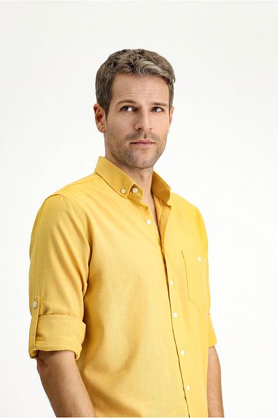Kiğılı Long Sleeve Regular Fit Sports Button Lapel Shirt