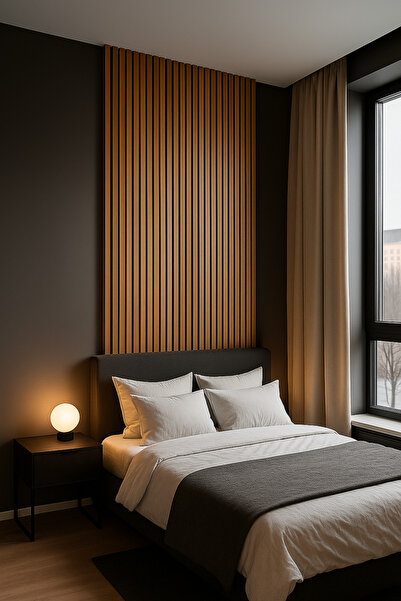 ATS YAPI AKUSTİK Mdf Ahşap Akustik Dekoratif Duvar Paneli 24x240 Cm - Safir Meşe