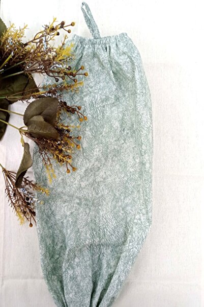 Emtory Home Yeşil Ağaç Kabuğu Desenli Organizer Keten Çift Lastikli Poşetlik - Mutfak Organizer