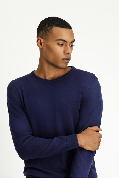 Abdullah Kiğılı Bisiklet Yaka Regular Fit Yün Triko Kazak