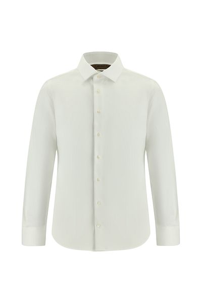 Kiğılı Long Sleeve Slim Fit Slim Fit Non Iron Classic Satin Cotton Shirt