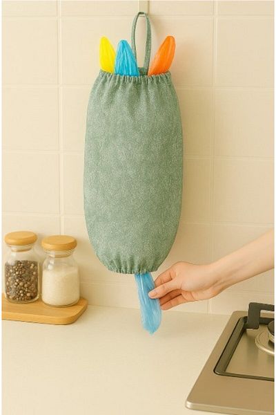 Emtory Home Green Tree Bark Pattern Organizer Λινάρι Διπλή ελαστική θήκη για τσάντες - Organizer κουζίνας