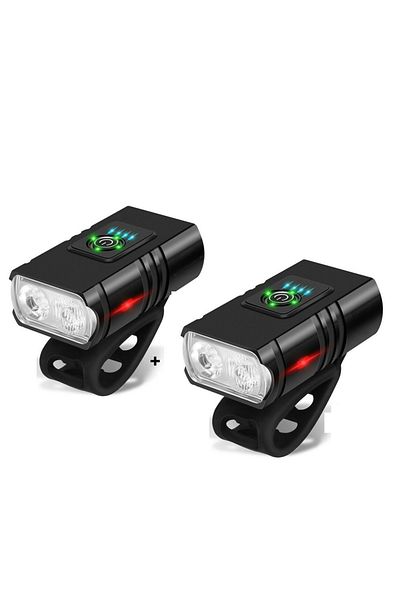 Choice 2pcs Bicycle Light 2T6 LED Front USB Rechargeable Mountain Bicycle Lamp 1000LM Bike Headlight Flashl