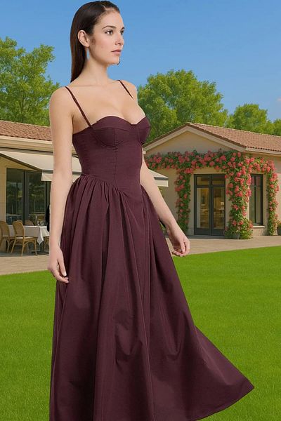 PayBuy A-Line Poplin Woven Midi Dress Without Belt Summer Women's Dress Modern Style Durable Material