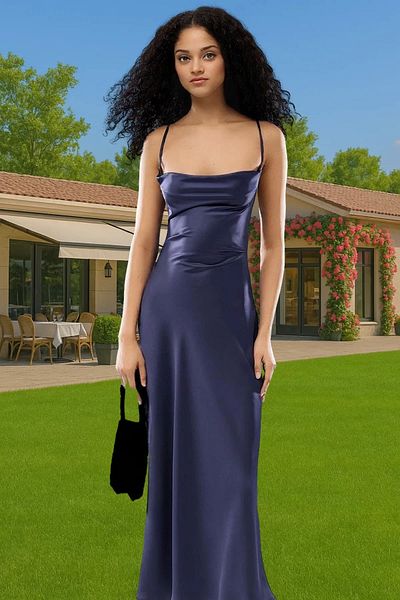 PayBuy Stylish Satin Evening Dress Degaje Collar Midi Length Summer Casual Use Special Design Comfortable Cut