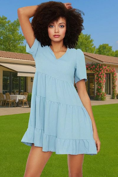 PayBuy Women's Mini Size Aerobin Woven Chiffon Dress Casual Summer Daily Style Trend Design High Quality